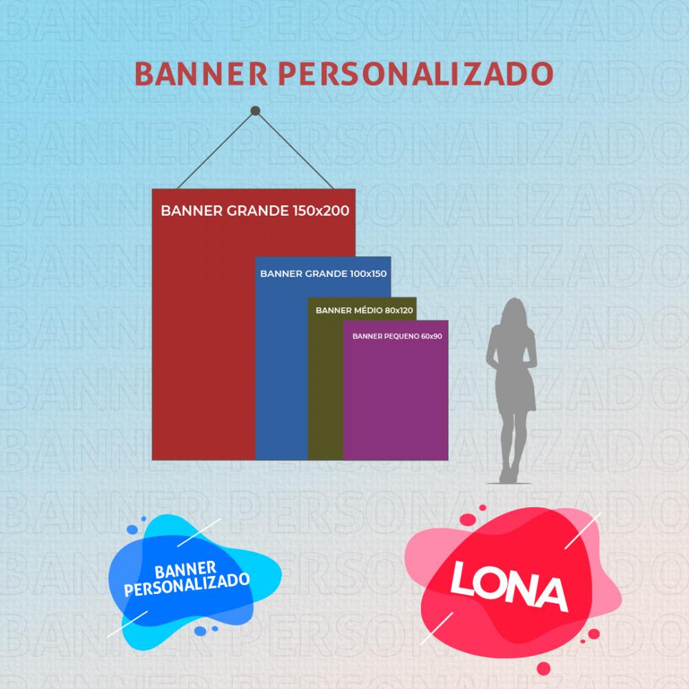 Banner Personalizado M Em Lona 100X150 Cm Com Acabamento Mais Arte