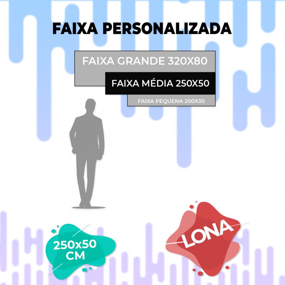 Faixa Personalizada Em Lona 250X50 Cm Com Acabamento Mais Arte