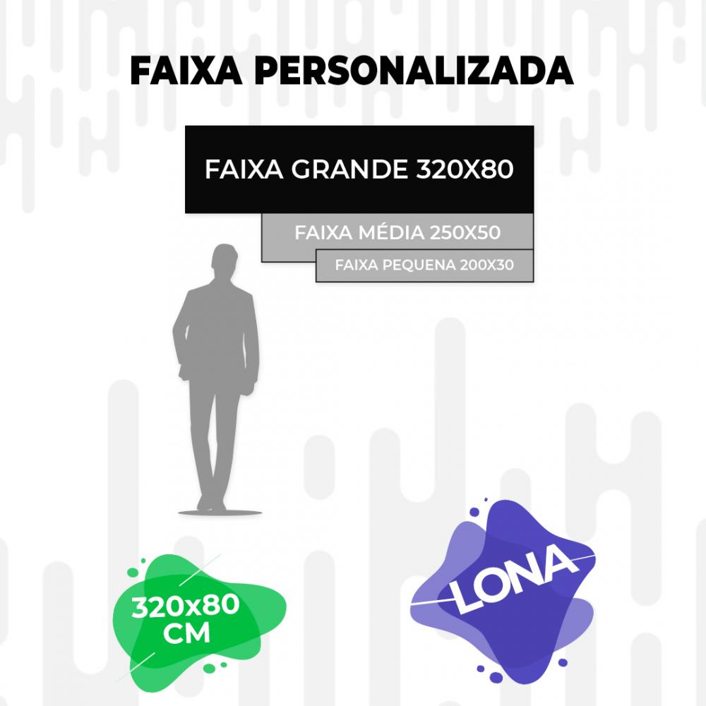 Faixa Personalizada Em Lona 320X80 Cm Com Acabamento Mais Arte