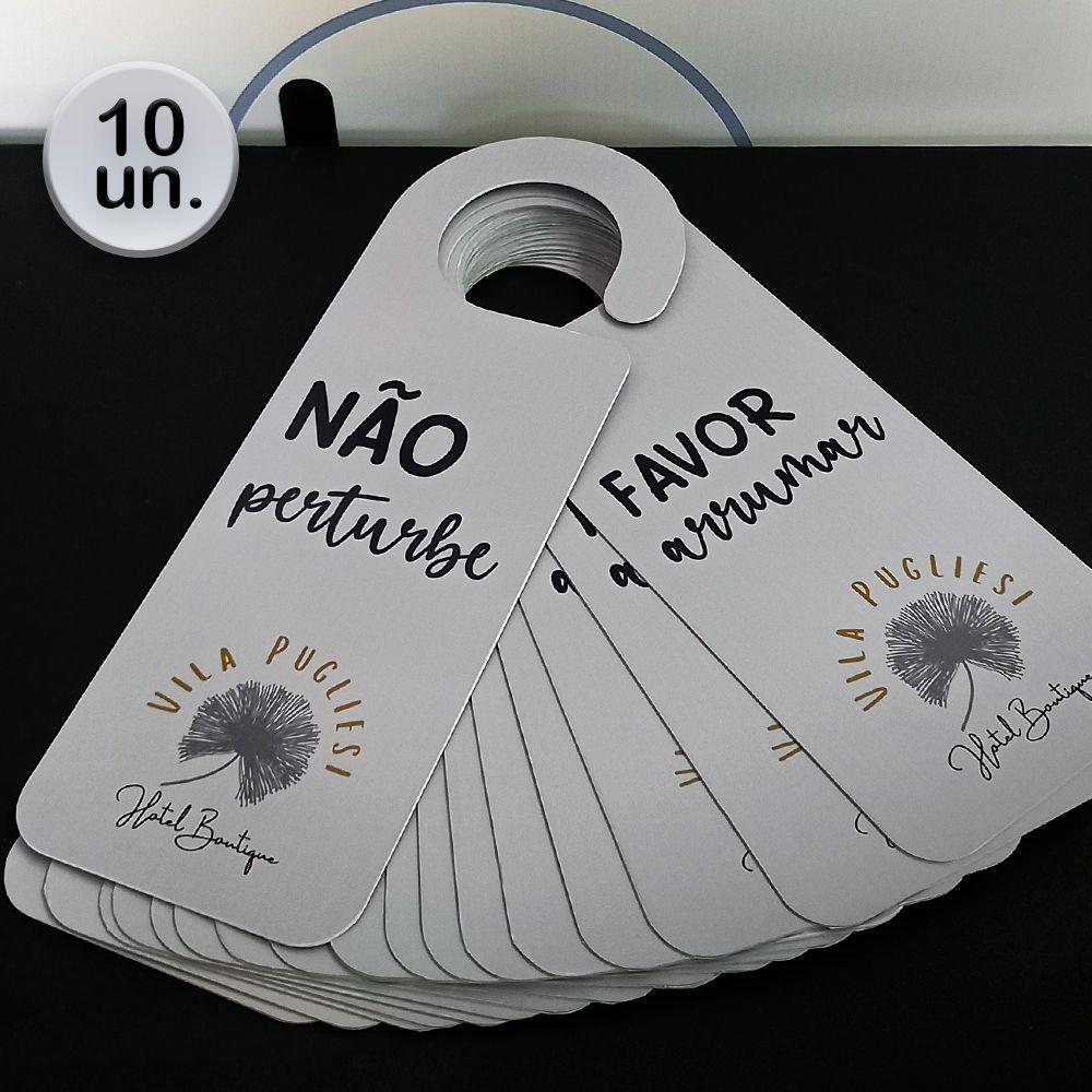 Kit 10 Aviso De Porta Personalizado Apenas Frente