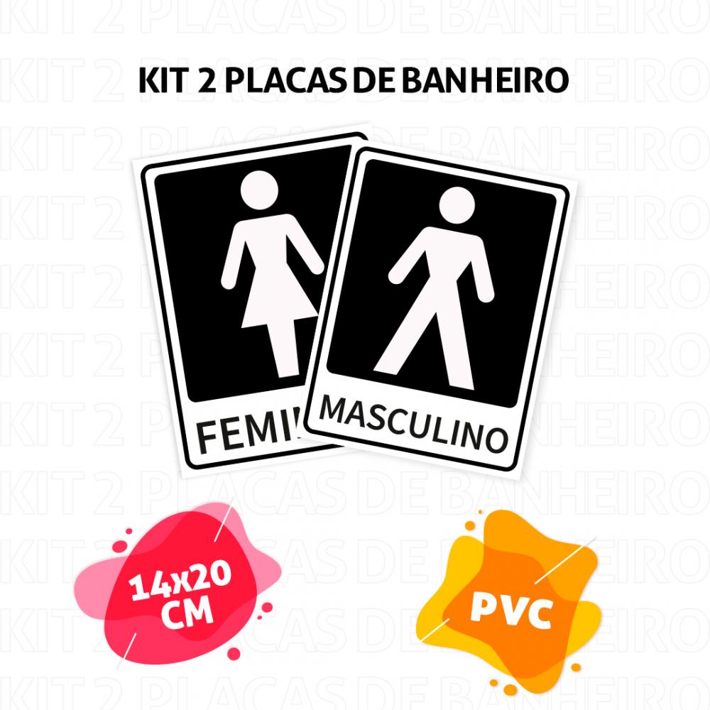 Kit 2 Placas De Banheiro
