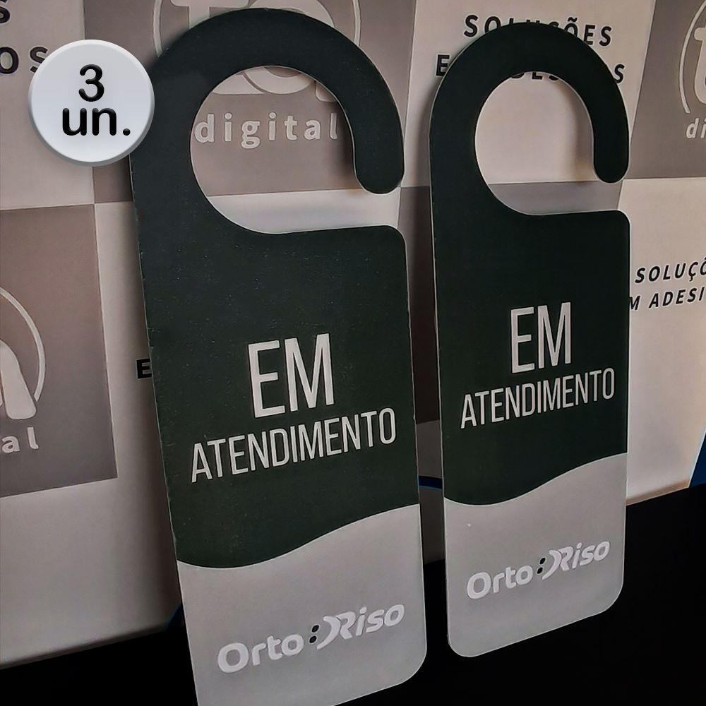 Kit 3 Aviso De Porta Personalizado Apenas Frente