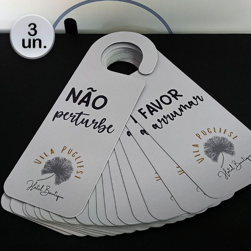 Kit 3 Aviso De Porta Personalizado Apenas Frente