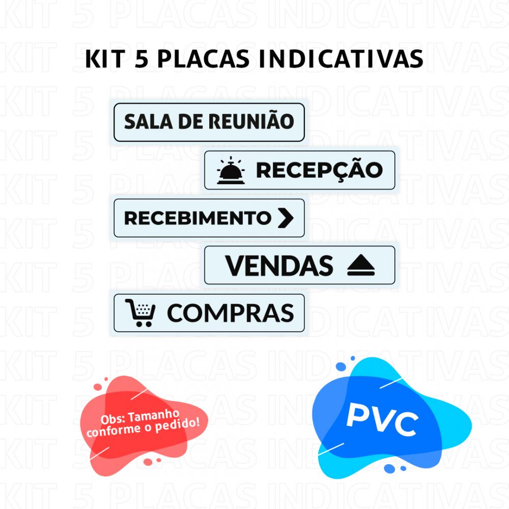 Kit 5 Placas Indicativas