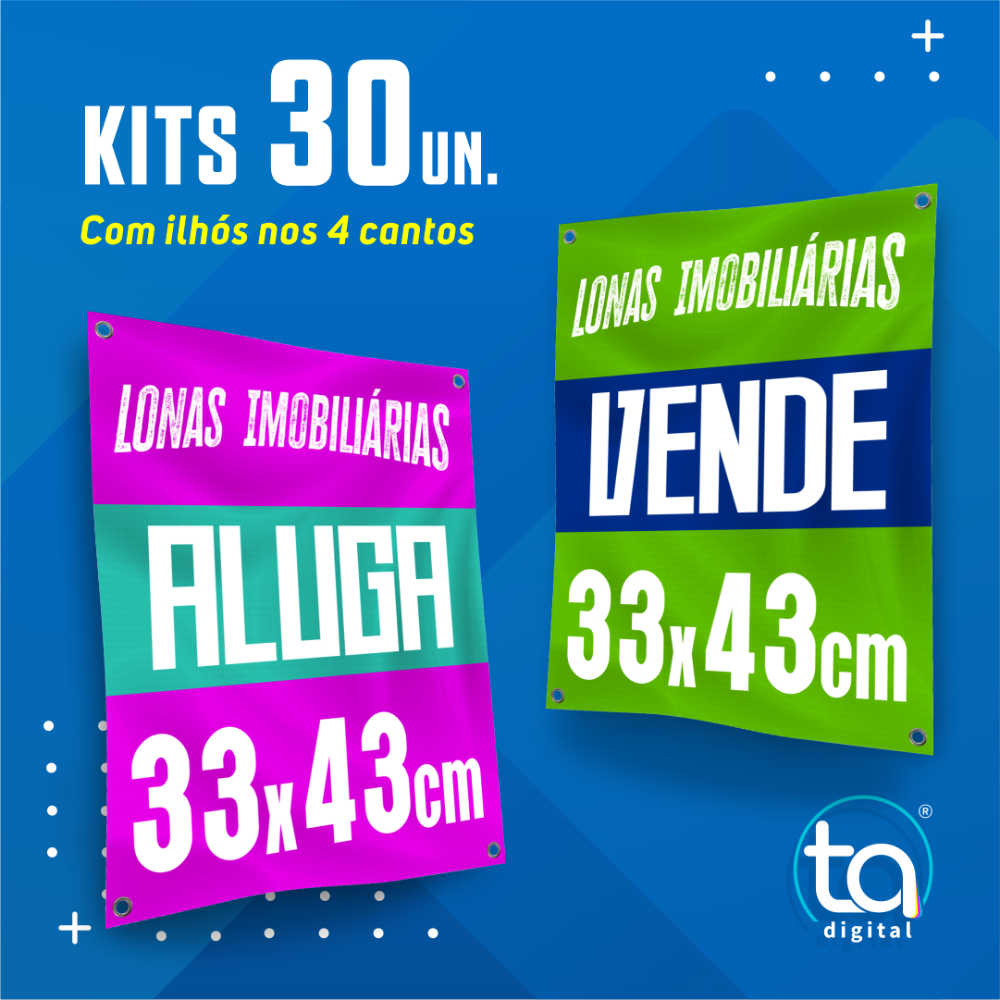 Kit Lonas Imobiliárias 33X43 30 Un