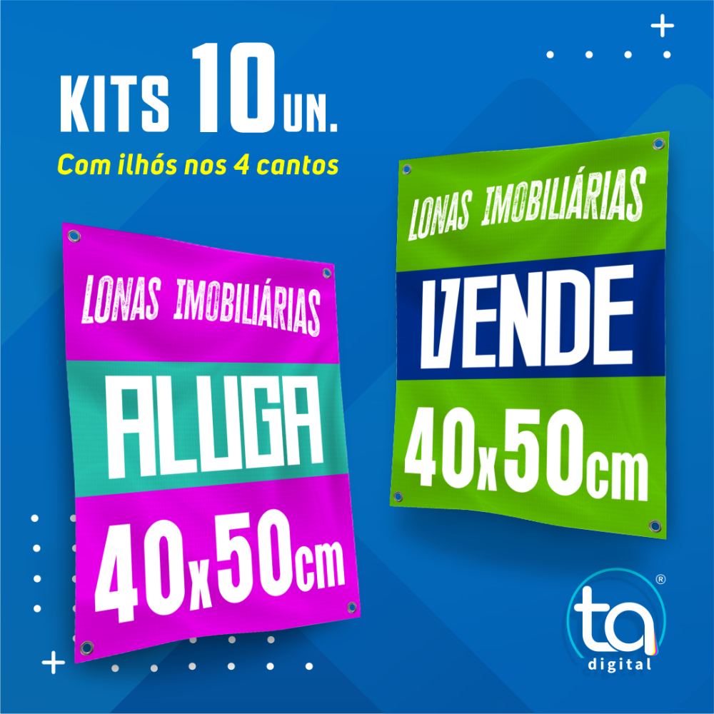 Kit Lonas Imobiliárias 40X50 10 Un
