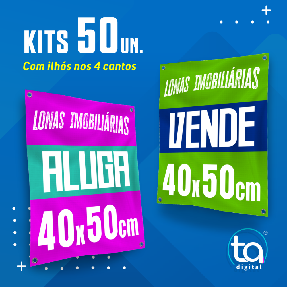 Kit Lonas Imobiliárias 40X50 50 Un