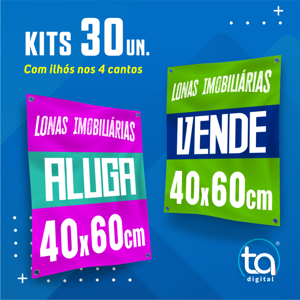 Kit Lonas Imobiliárias 40X60 30 Un