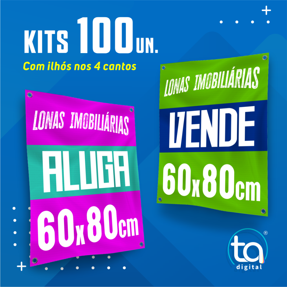 Kit Lonas Imobiliárias 60X80 100 Un