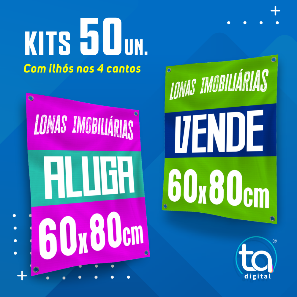 Kit Lonas Imobiliárias 60X80 50 Un