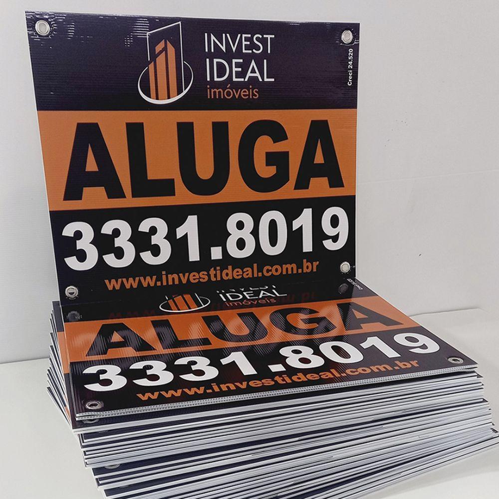 Kit Placas Imobiliárias 32,5X50 100 Un
