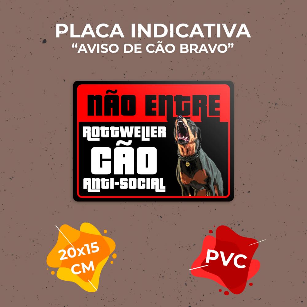 Placa Cão Bravo Personalizada