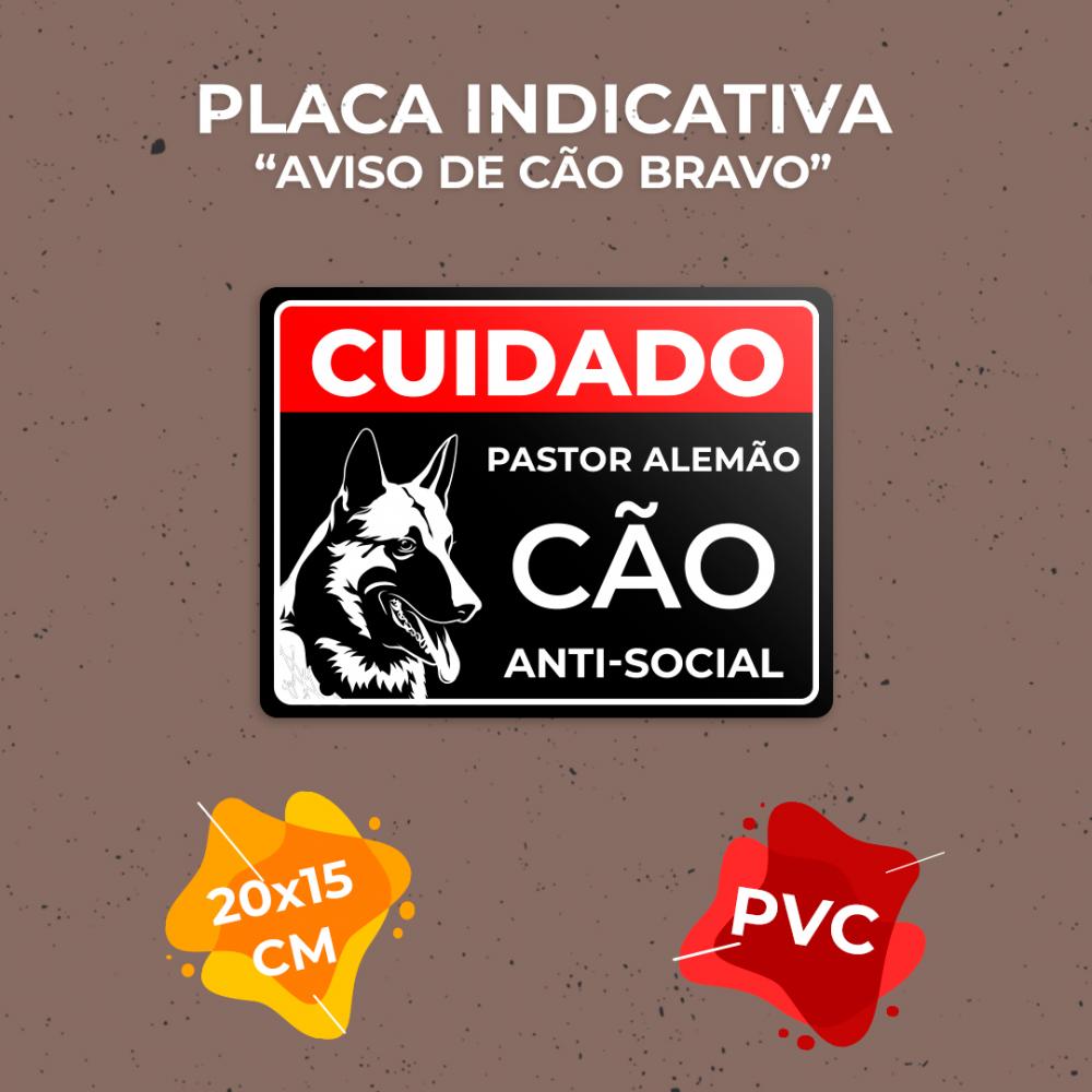 Placa Cão Bravo Personalizada