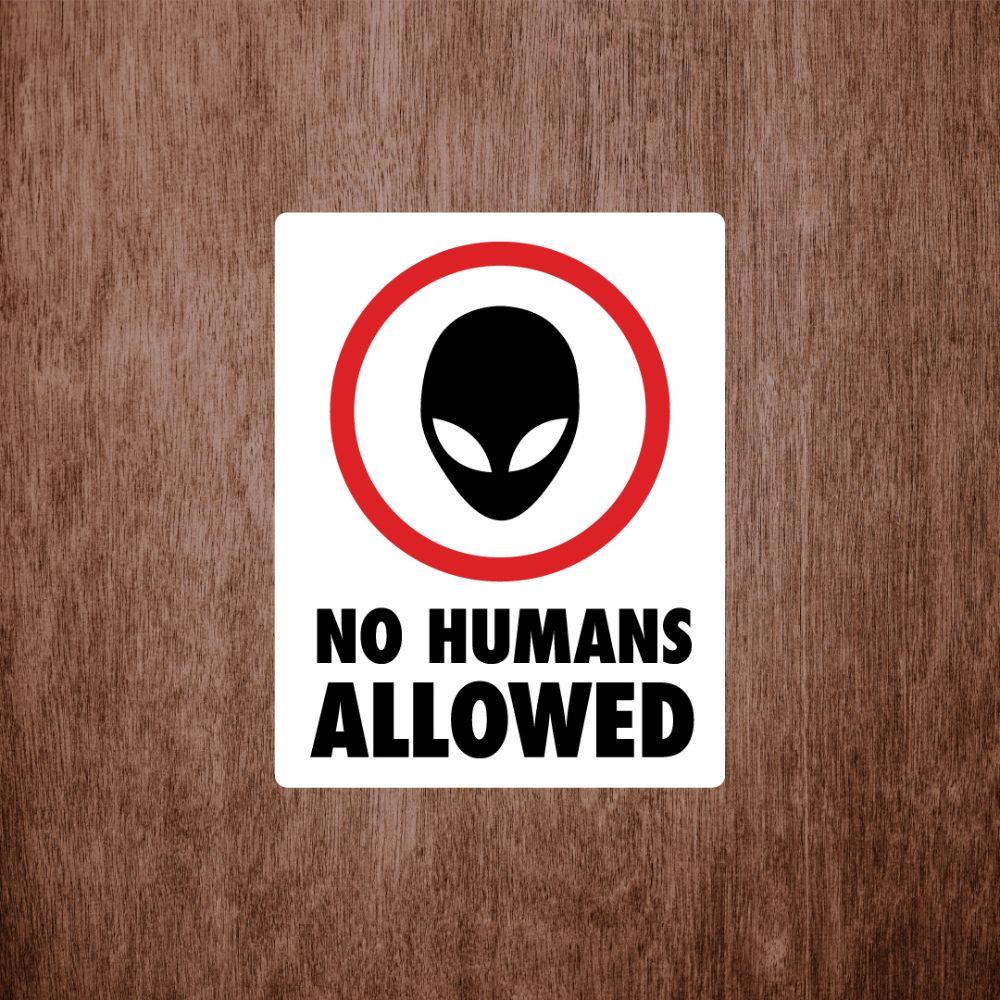 Placa Decorativa Alien No Humans 180X230Mm