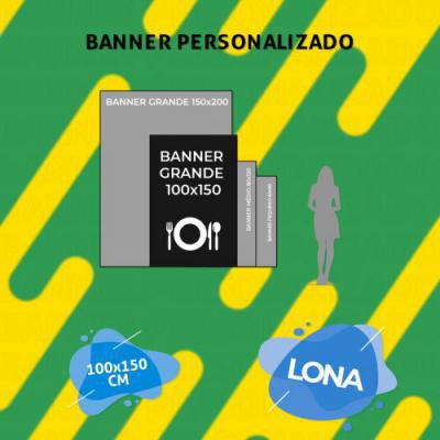 Banner Personalizado M Em Lona 100X150 Cm Com Acabamento Mais Arte