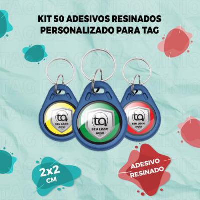 Kit 50 Adesivos Resinado Personalizados Para Tags De Condomínio