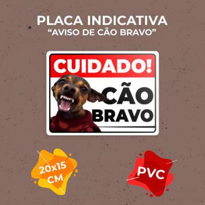 Placa Cão Bravo Personalizada